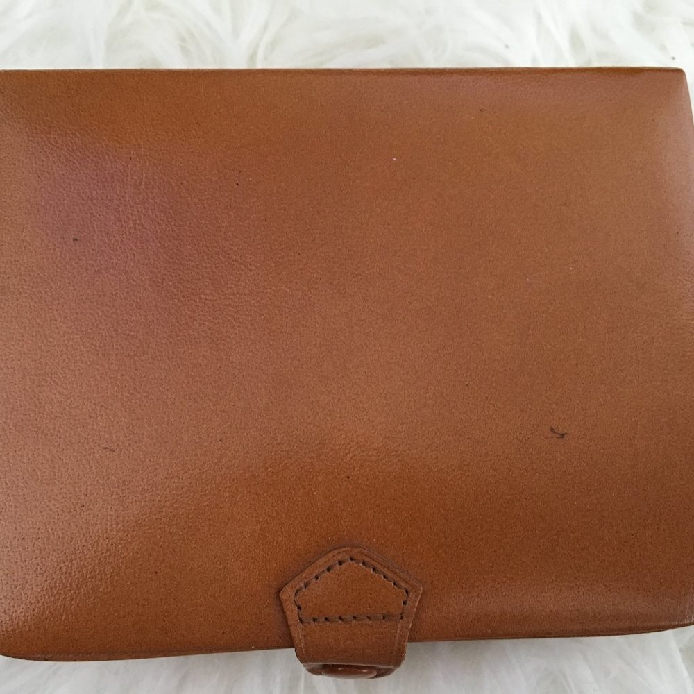 VINTAGE Handstitched Leather Accessory Case